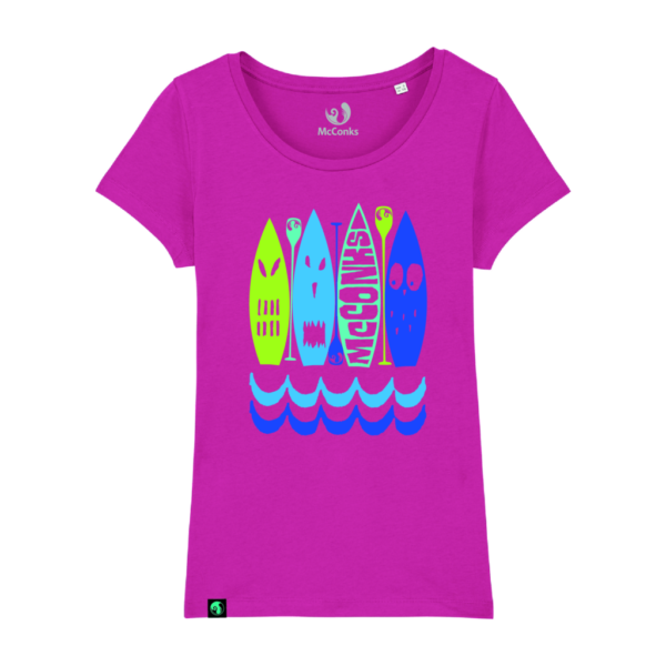 Ladies fitted organic SUP monster t-shirt