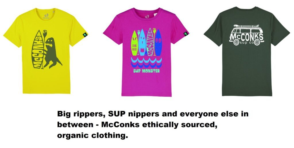 Read more about the article McConks ethically sourced, organic SUP clothing – big rippers, SUP nippers and everyone in between.