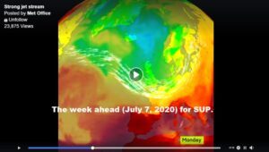Read more about the article The week ahead for SUP weather July 7, 2020 – strong Jet Stream in effect.