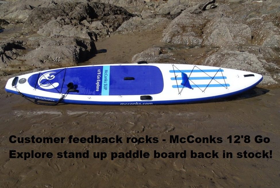 Read more about the article Customer feedback rocks – McConks 12’8 Go Explore stand up paddle board back in stock!