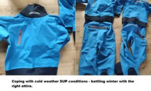 Read more about the article Coping with cold weather SUP conditions – battling winter with the right attire. (staying SUP safe).