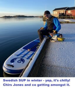 Read more about the article Swedish SUP in winter – yep, it’s chilly! Chris Jones and co getting amongst it.