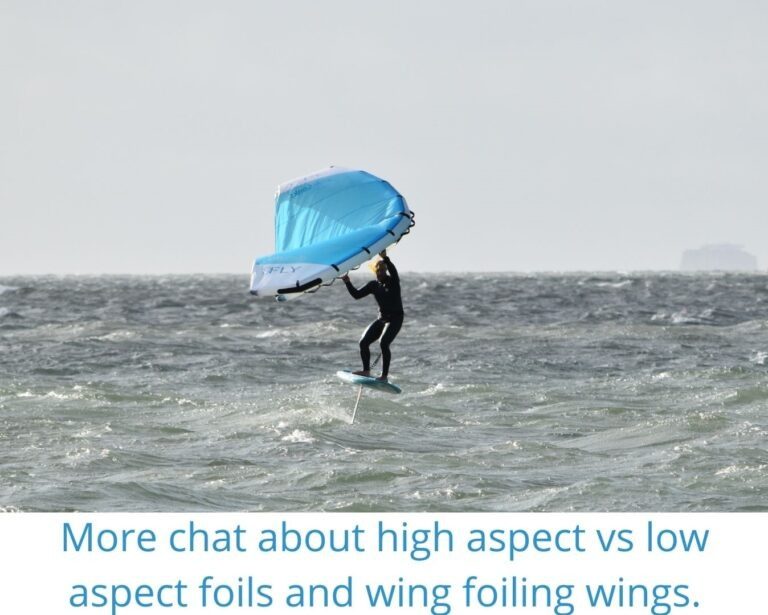 Read more about the article More chat about high aspect vs low aspect foils and wing foiling wings.