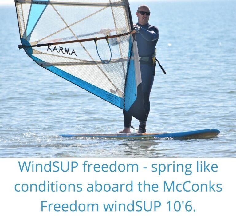 Read more about the article WindSUP freedom – spring like conditions aboard the McConks Freedom windSUP 10’6.