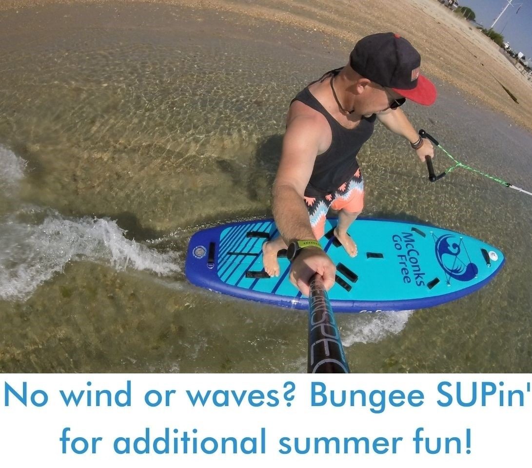 Read more about the article No wind or waves? Bungee SUPin’ for additional summer fun!