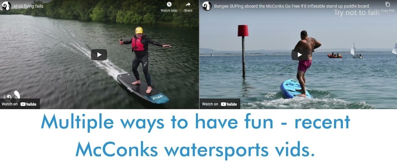 Read more about the article Multiple ways to have fun – recent McConks watersports vids.
