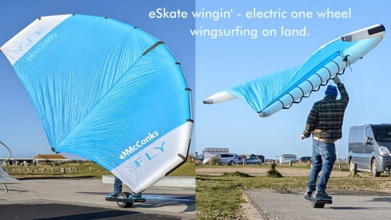 Read more about the article eSkate wingin’ – electric one wheel wingsurfing on land.