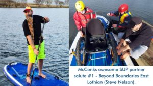 Read more about the article McConks awesome SUP partner salute #1 – Beyond Boundaries East Lothian (Steve Nelson).